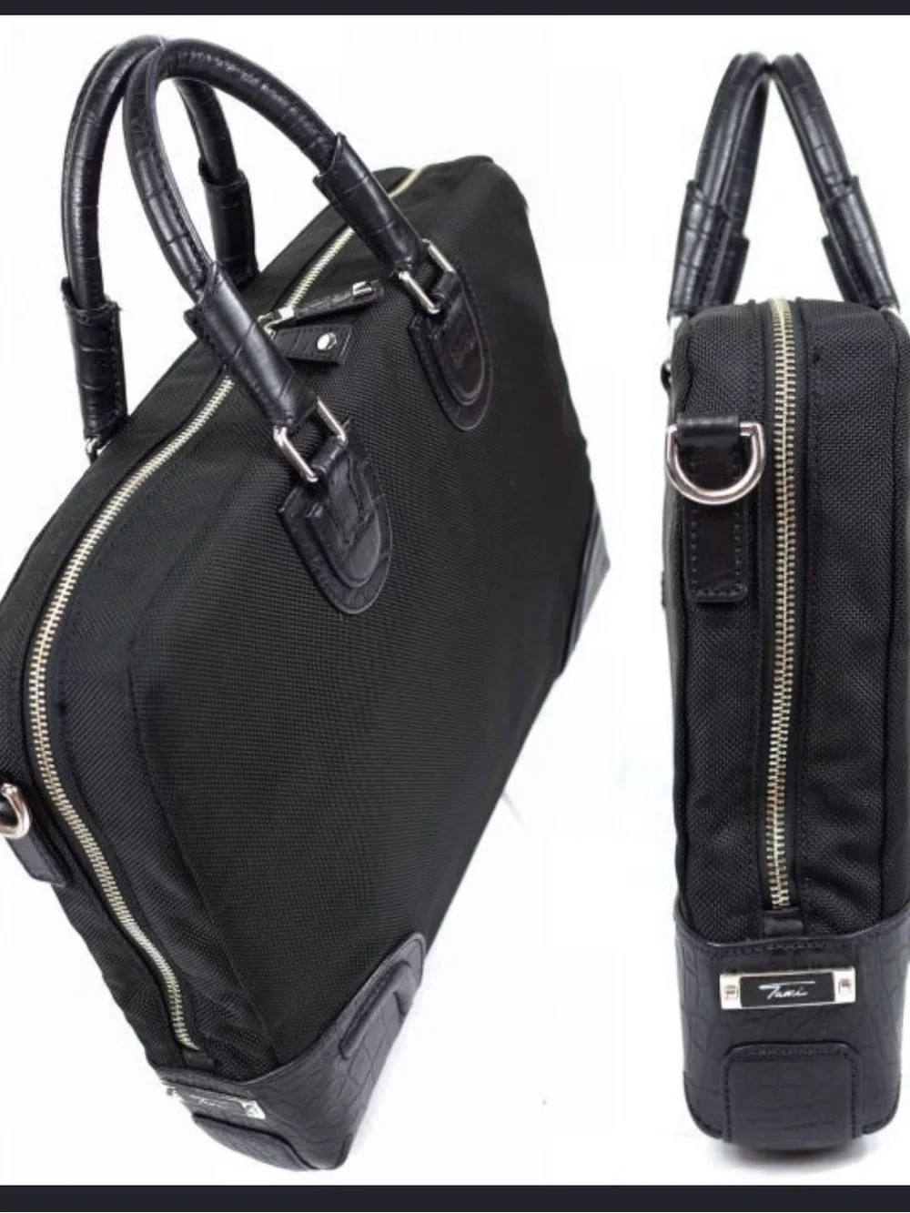 TUMI T-Tech 73232D Black Ballistic Nylon Laptop Briefcase Messenger Bag